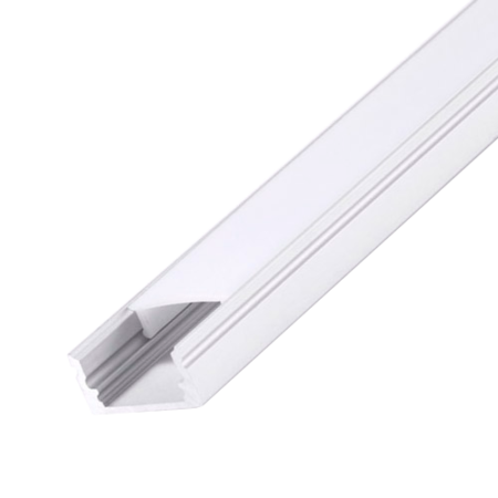 Perfil aluminio PHANTER S1 para tiras LED, 2 metros, blanco - LED